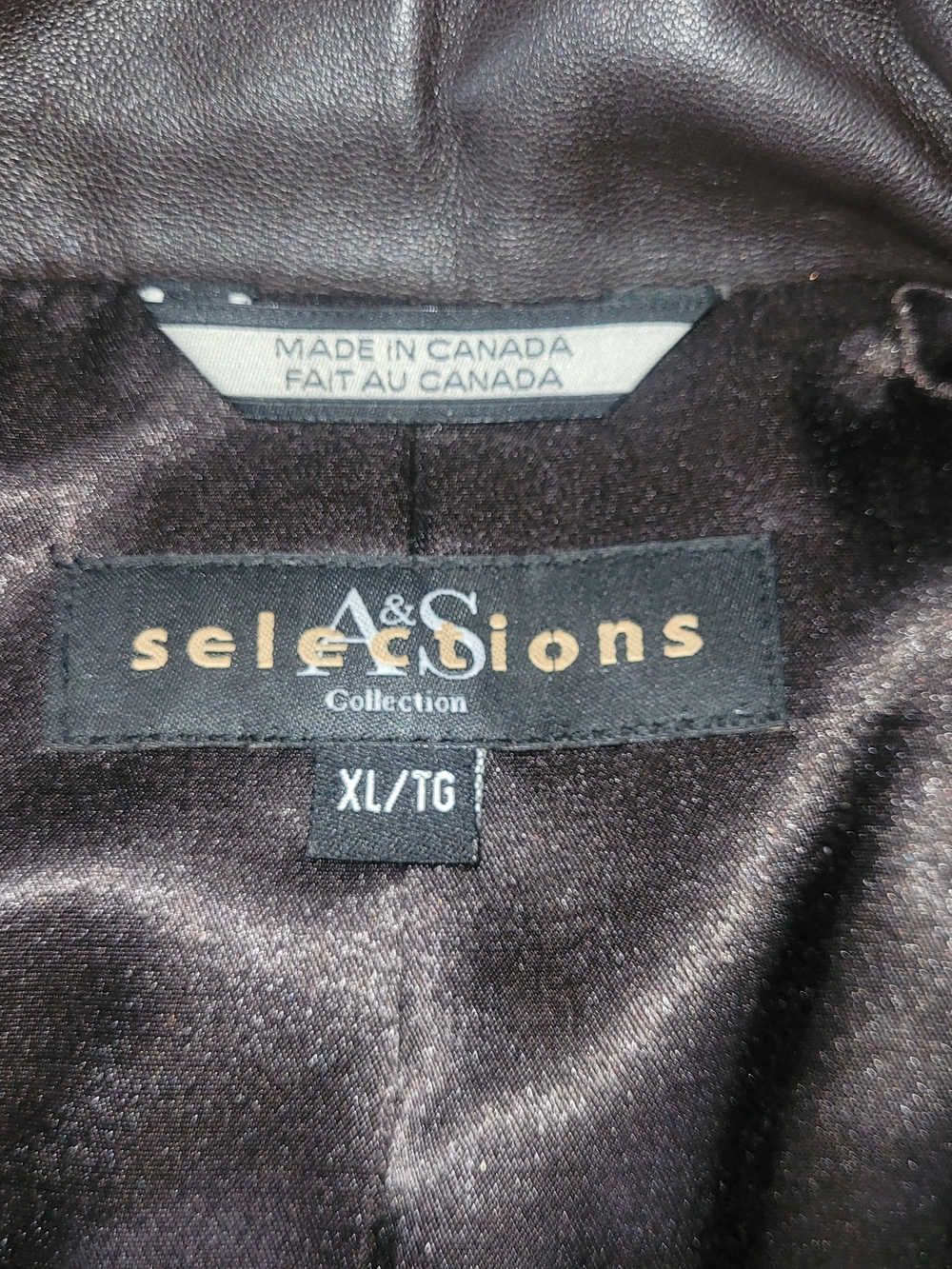 A&S Selections Women's Dark Brown Leather Zip-Front Jacket Size XL - Picture 7 of 7